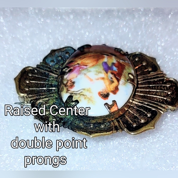 Fraganard Porcelain Vintage Courting Couple Brooch - Picture 8 of 15